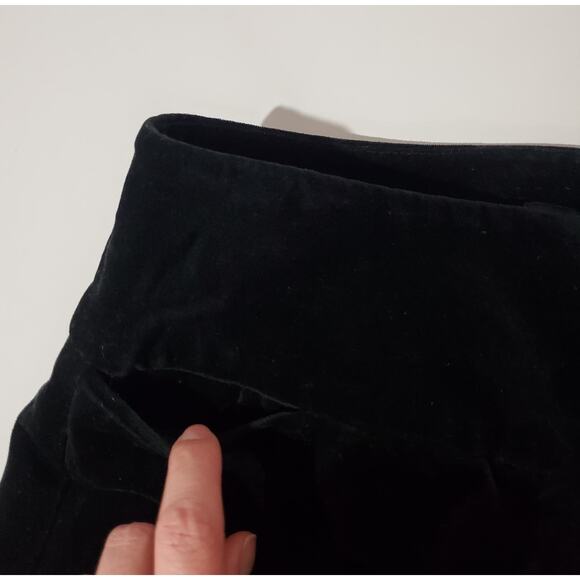 Express Editor VTG Y2K Velour Flare Leg Pants Womens Size 2 Black Mid Rise Soft - Picture 7 of 12